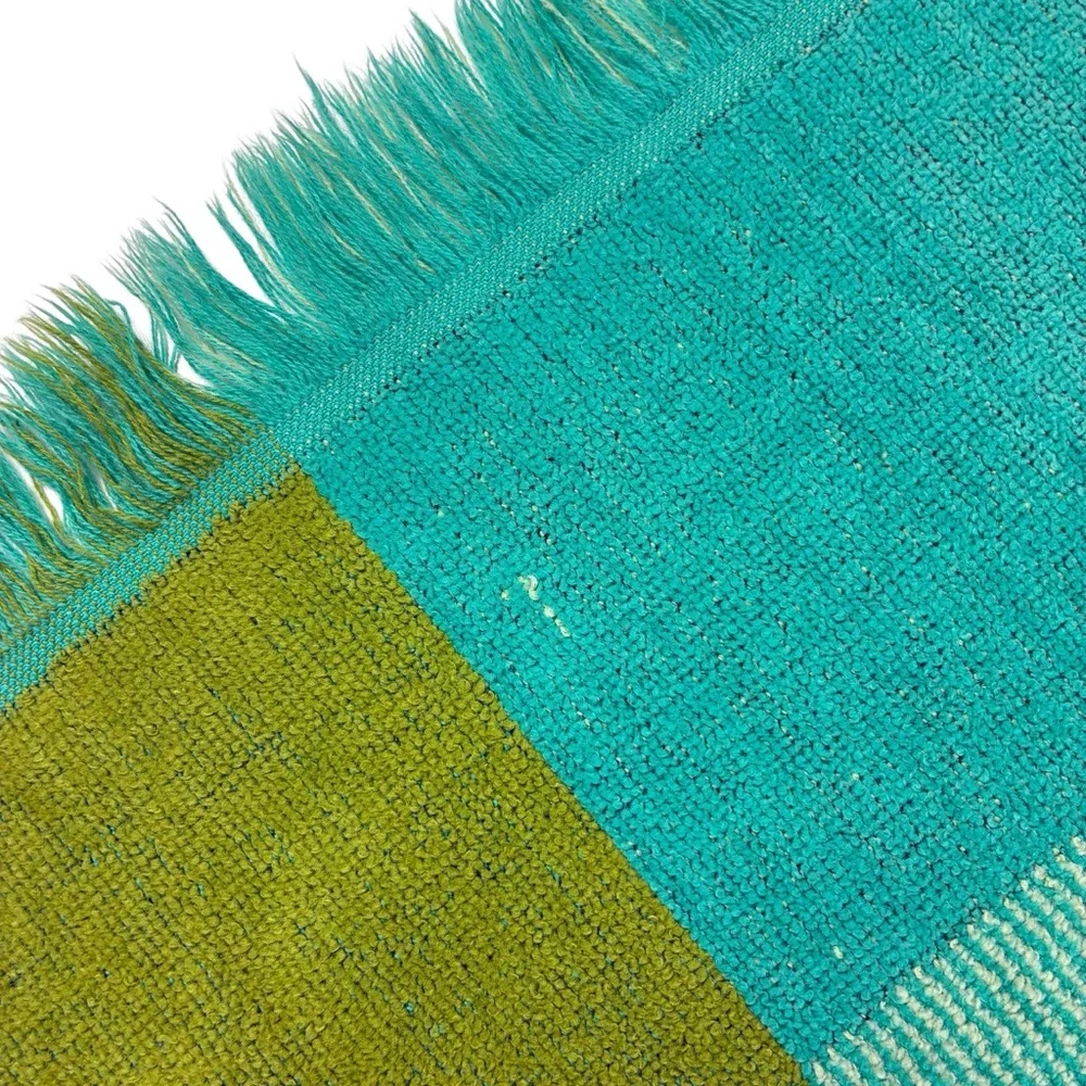 Cannon Royal Family Vintage Green Blue Purple Checkered Bath Towel